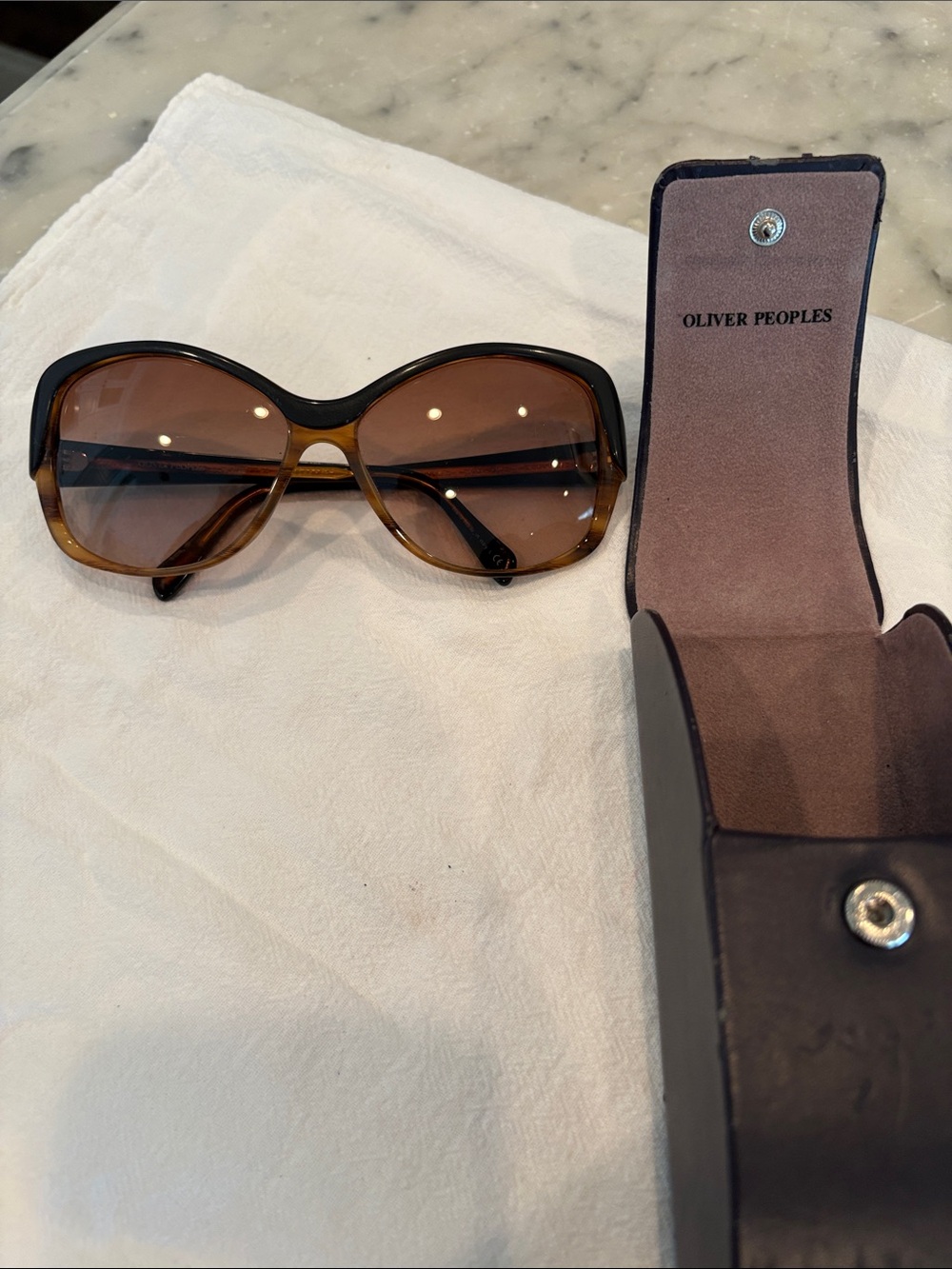Oliver Peoples Women's Brown Gradient Oversized Sunglasses